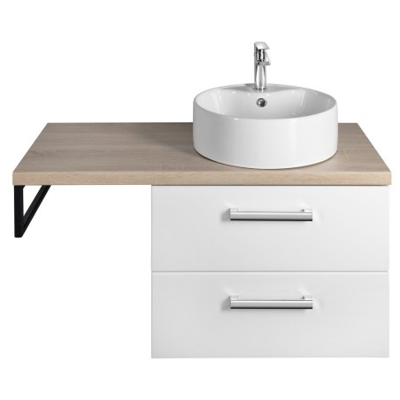 Ensemble de meubles de salle de bain VEGA, largeur 97.5 cm, chêne blanc/platin