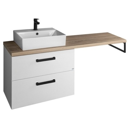 Ensemble de meubles de salle de bain VEGA, largeur 125 cm, chêne blanc/platin