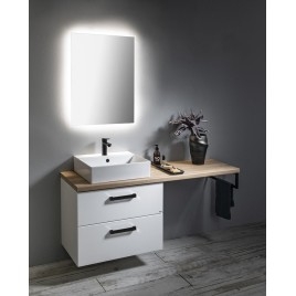 VEGA ensemble de meubles de salle de bain, largeur 145 cm, chêne blanc/platin