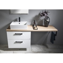 VEGA ensemble de meubles de salle de bain, largeur 145 cm, chêne blanc/platin