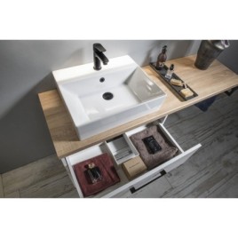 VEGA ensemble de meubles de salle de bain, largeur 145 cm, chêne blanc/platin