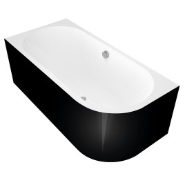 ASTRA L MONOLITH Bain asymétrique 160x75x60cm, blanc/noir