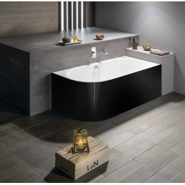 VIVA R MONOLITH Bain asymétrique 180x75x60cm, blanc/noir
