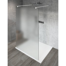 VARIO WHITE Panneau en verre de douche de 1 pièce, verre mat, 1300 mm