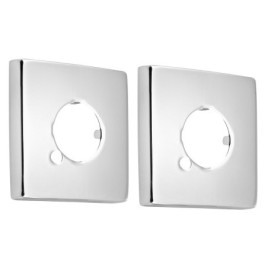 Rosette carrée 60/25mm, hauteur 10mm, chrome