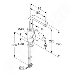 Kludi Zenta SL - Mitigeur de lavabo, chrome 480280565