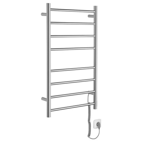REDONDO radiateur de serviette électrique, rond, 500x900 mm, 75 W, acier inoxydable poli