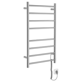 REDONDO radiateur de serviette électrique, rond, 500x900 mm, 75 W, acier inoxydable poli