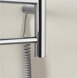 REDONDO radiateur de serviette électrique, rond, 500x900 mm, 75 W, acier inoxydable poli