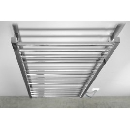 ESKINADO radiateur de serviette électrique, carré, 600x1500 mm, 130 W, acier inoxydable poli