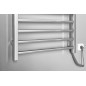 ESKINADO radiateur de serviette électrique, carré, 600x1500 mm, 130 W, acier inoxydable poli