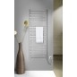 ESKINADO radiateur de serviette électrique, carré, 600x1500 mm, 130 W, acier inoxydable poli