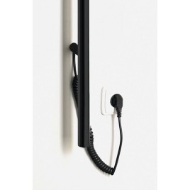 Radiateur de serviette électrique PASADOR, rond, 150x1500 mm, 30 W, noir mat