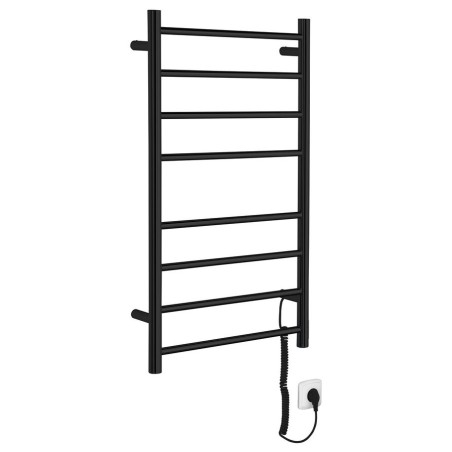 REDONDO radiateur de serviette électrique, rond, 500x900 mm, 75 W, noir mat