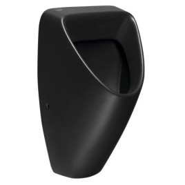 SCHWARN BLACK Céramique Urinal, entrée d'eau arrière, sortie inférieure, noir