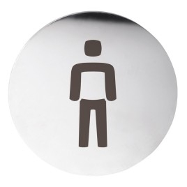 Panneau de porte de toilette MEN. 75mm, acier inoxydable mat
