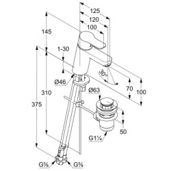 Kludi Pure&Easy - Mitigeur de lavabo avec vidage, chrome 372760565