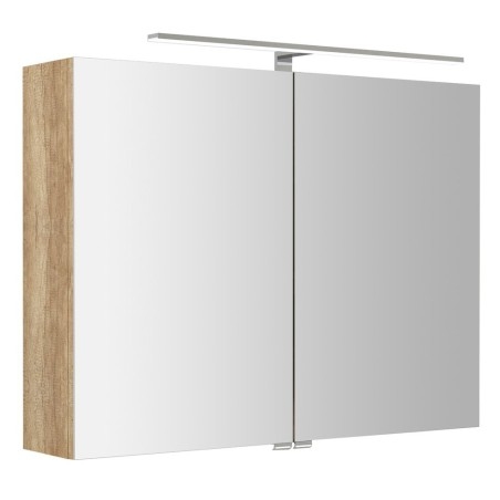 Armoire miroir RIWA avec éclairage LED, 81x70x17cm, alabama de chêne
