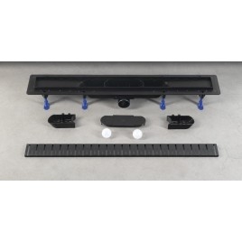 KLAVER égouttoir avec grille en acier inoxydable, L-810, DN50, noir mat