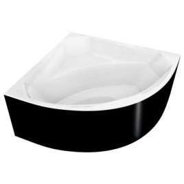 Baignoire d'angle ROSANA MONOLITH 146x146x63cm, Blanc/noir