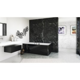 Baignoire rectangulaire MARLENE CURVE L MONOLITH 195x85x63cm, blanc/noir