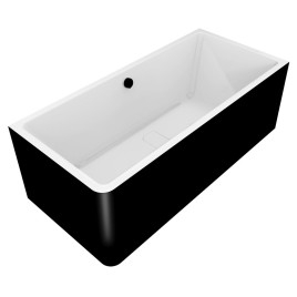 MARLENE CURVE R MONOLITH Bain rectangulaire 165x75x63cm, blanc/noir