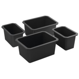 Bol haut LINDO, lot de 4 (2x 150x220mm+2x 220x300mm), plastique, anthracite