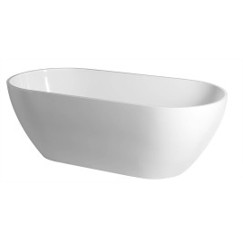 Baignoire îlot en marbre coulé REDUTA 171x81x58cm, blanche