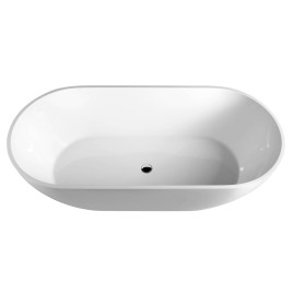 Baignoire îlot en marbre coulé REDUTA 171x81x58cm, blanche