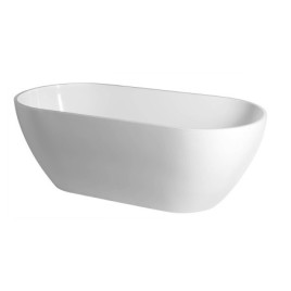 Baignoire îlot en marbre coulé REDUTA 150x75x58cm, blanc