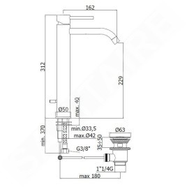 Paffoni Light - Mitigeur de lavabo avec garniture de vidage, inox LIG085ST