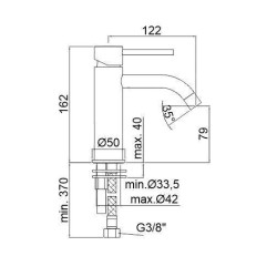 Paffoni Light - Mitigeur de lavabo, inox LIG071ST