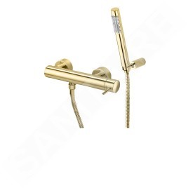 Paffoni Light Exclusive Edition - Mitigeur mural de douche avec pomme de douche, or LIG168DHG
