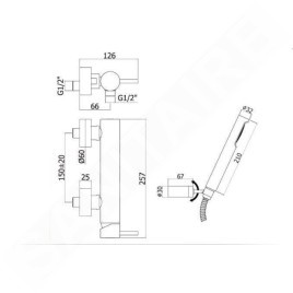 Paffoni Light Exclusive Edition - Mitigeur mural de douche avec pomme de douche, or LIG168DHG