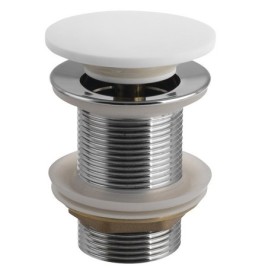 THIN washbasin waste 5/4", click-clack, Rockstone, blanc mat
