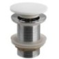 THIN washbasin waste 5/4", click-clack, Rockstone, blanc mat