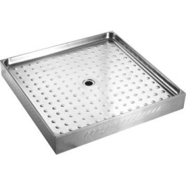 Plateau douche 800x115x800 mm, en acier inoxydable brossé