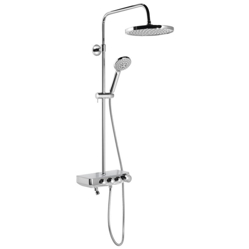 Panneau de douche FARRAO avec mélangeur et robinet de remplissage, chrome