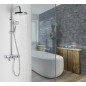 Panneau de douche FARRAO avec mélangeur et robinet de remplissage, chrome