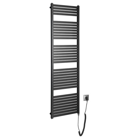 Radiateur de salle de bain électrique TONDI-E, droit, 450x1690 mm, 600 W, noir mat