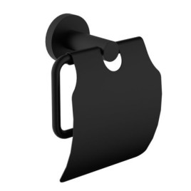Support de papier toilette X-ROUND, avec couvercle, noir mat