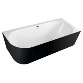 SUSSI R Cast Marble Freestanding Bath 150x70x50cm, noir/blanc
