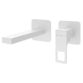 FORATA Robinet de lavabo en béton, 20cm, blanc mat