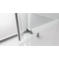 THRON SQUARE porte de douche 1100 mm, rouleaux carrés, verre clair