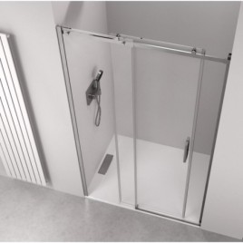 THRON Porte douche 1200 mm, rouleaux ronds, verre clair