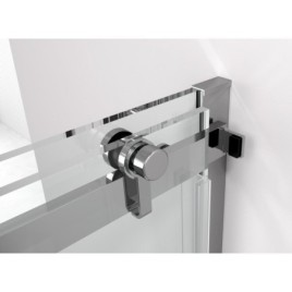 THRON Porte douche 1200 mm, rouleaux ronds, verre clair