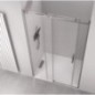 THRON Porte douche 1200 mm, rouleaux ronds, verre clair