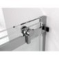 THRON Porte douche 1200 mm, rouleaux ronds, verre clair