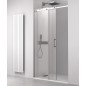 THRON SQUARE porte de douche 1200 mm, rouleaux carrés, verre clair