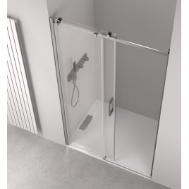 THRON SQUARE porte de douche 1200 mm, rouleaux carrés, verre clair